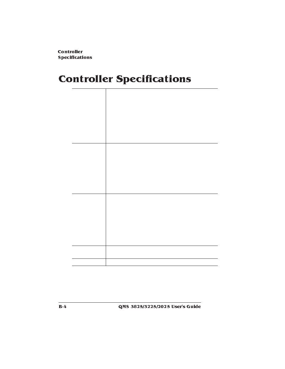 Controller specifications | Xerox 2025 User Manual | Page 138 / 222