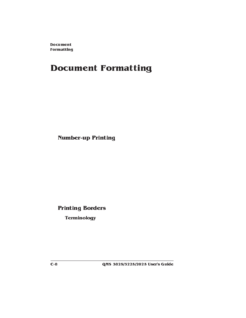 Document formatting, Number-up printing, Printing borders | Xerox 2025 User Manual | Page 152 / 222