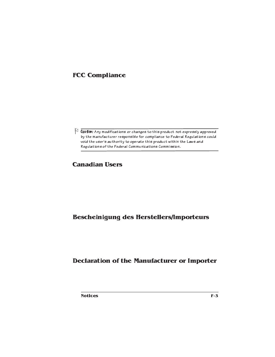 Fcc compliance, Canadian users, Bescheinigung des herstellers/importeurs | Declaration of the manufacturer or importer, International notices | Xerox 2025 User Manual | Page 197 / 222