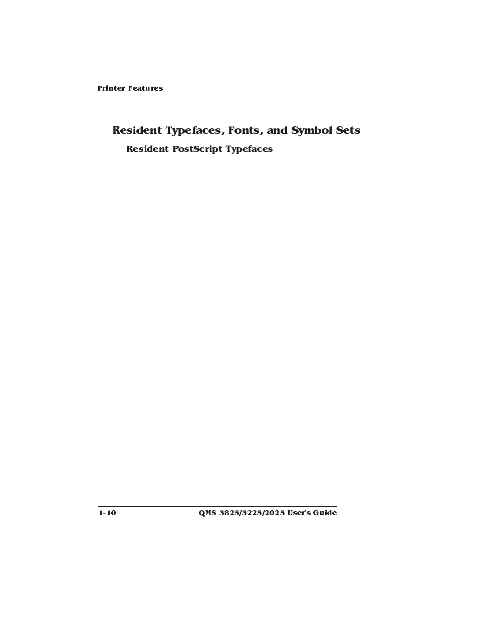 Resident typefaces, fonts, and symbol sets | Xerox 2025 User Manual | Page 20 / 222