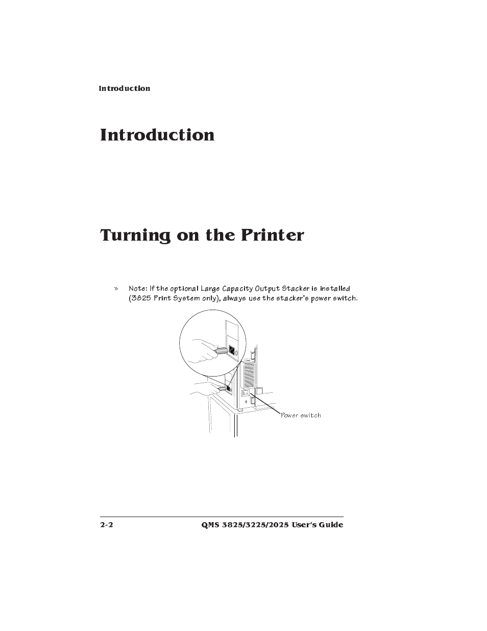 Introduction, Turning on the printer, How to turn on the printer | Xerox 2025 User Manual | Page 30 / 222