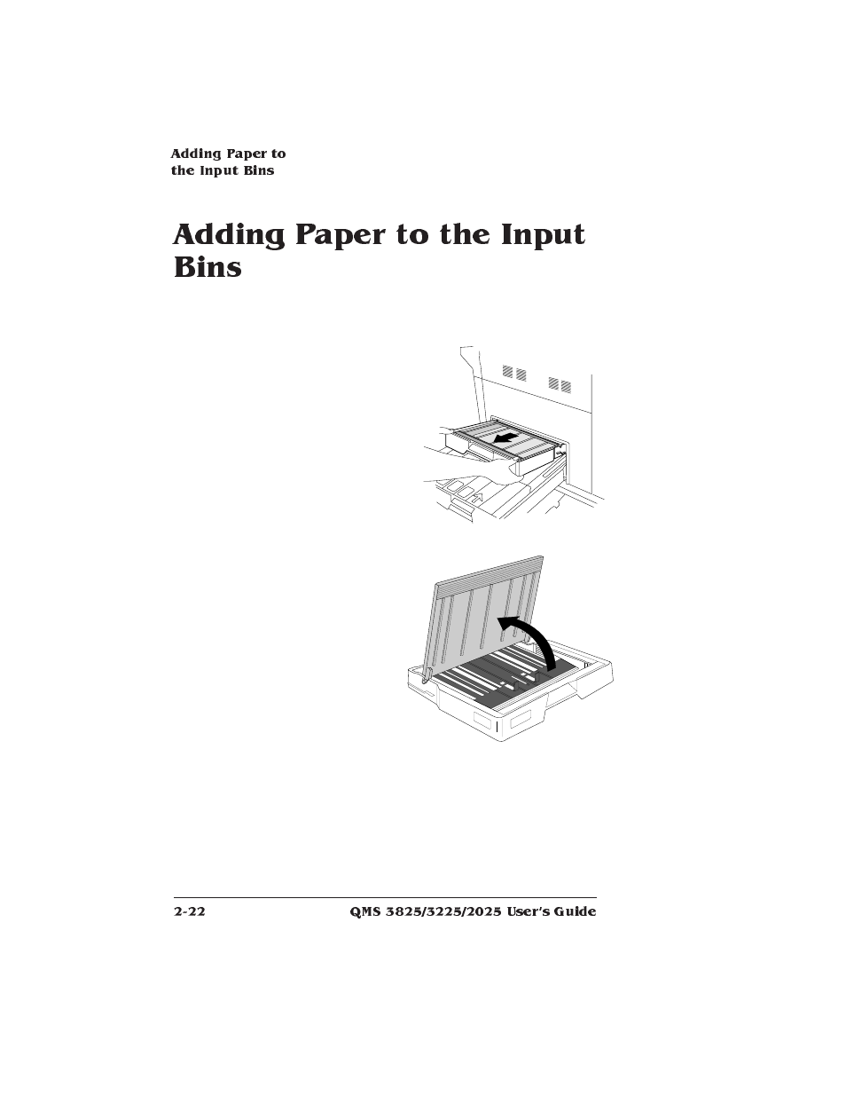 Adding paper to the input bins, How to refill input bins | Xerox 2025 User Manual | Page 50 / 222