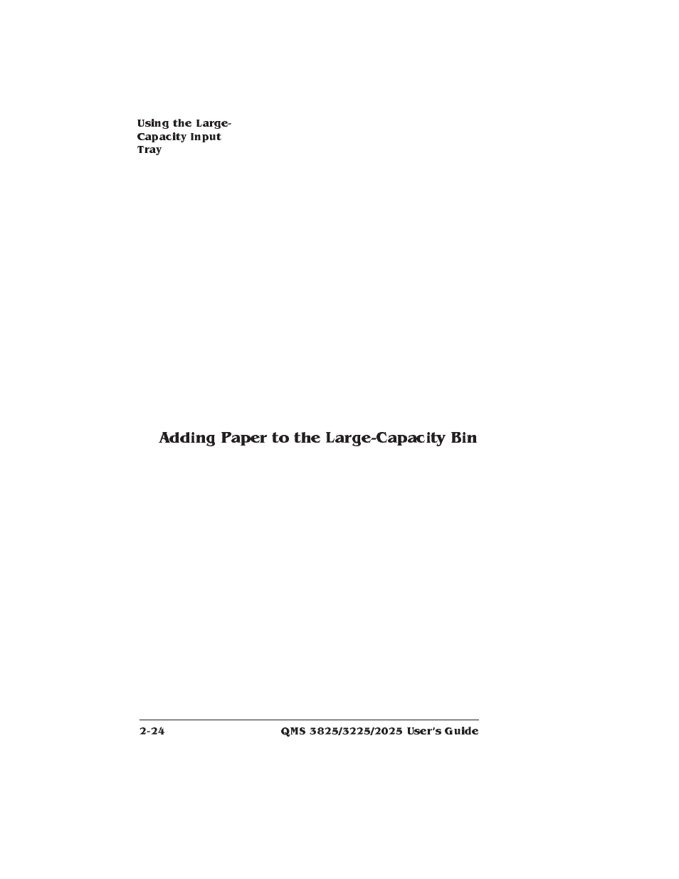 Adding paper to the large-capacity bin | Xerox 2025 User Manual | Page 52 / 222