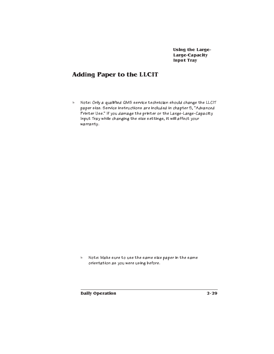 Adding paper to the llcit | Xerox 2025 User Manual | Page 57 / 222