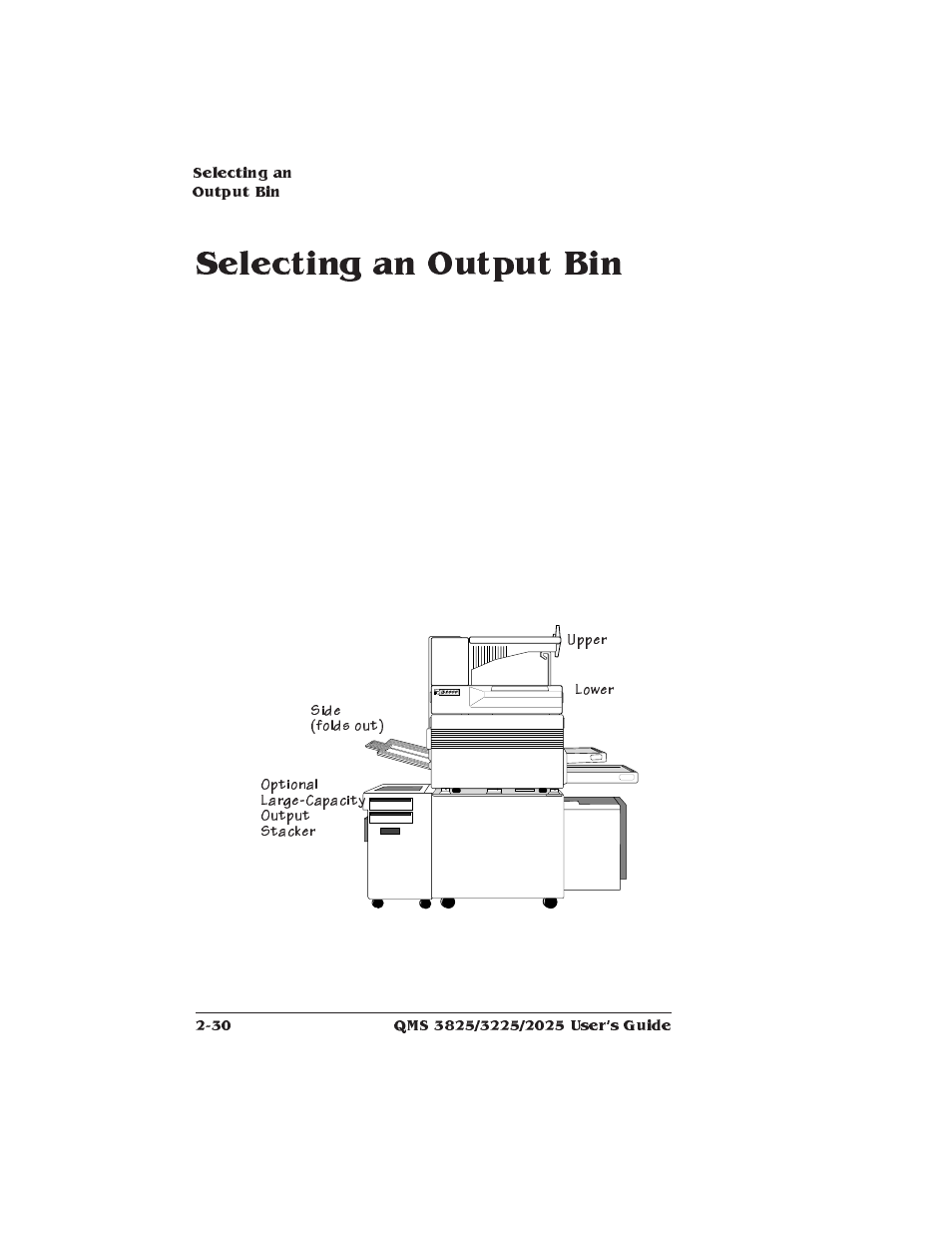 Selecting an output bin | Xerox 2025 User Manual | Page 58 / 222