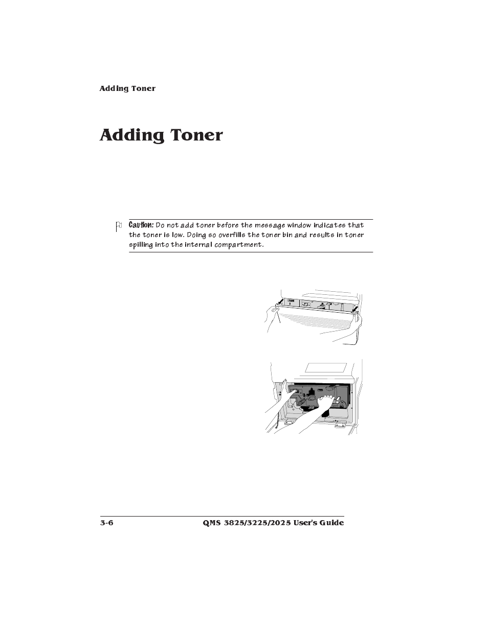 Adding toner | Xerox 2025 User Manual | Page 68 / 222