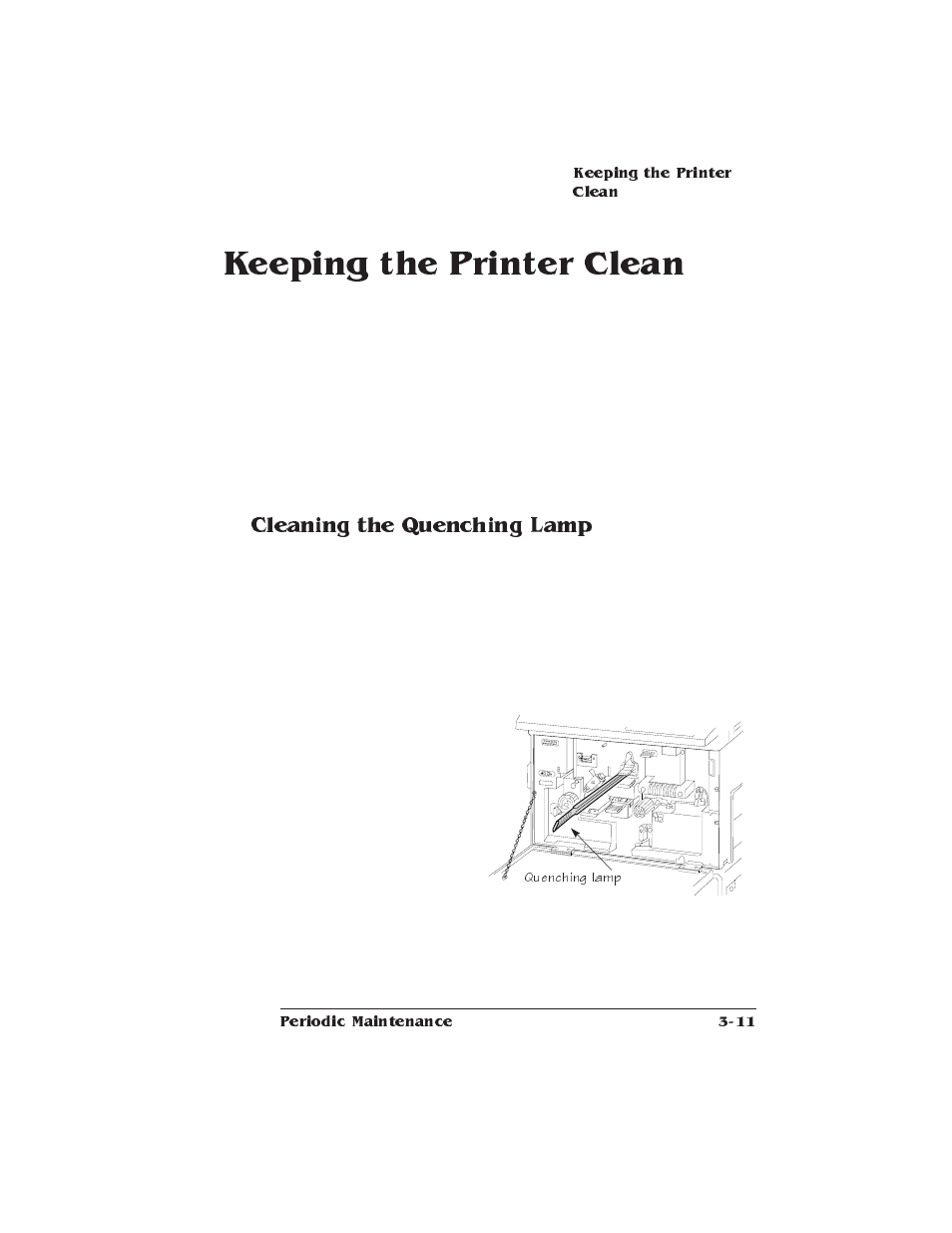 Keeping the printer clean, Cleaning the quenching lamp | Xerox 2025 User Manual | Page 73 / 222