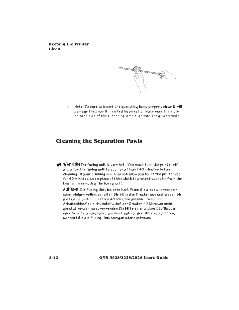 Cleaning the separation pawls | Xerox 2025 User Manual | Page 74 / 222