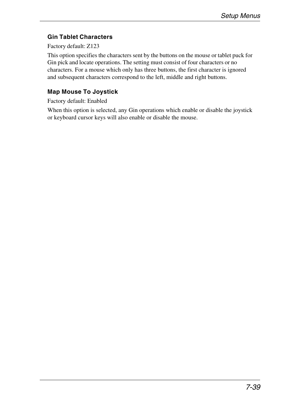 Map mouse to joystick, Tablet characters, Map to cursor keys/joystick | Xerox -05W User Manual | Page 113 / 370