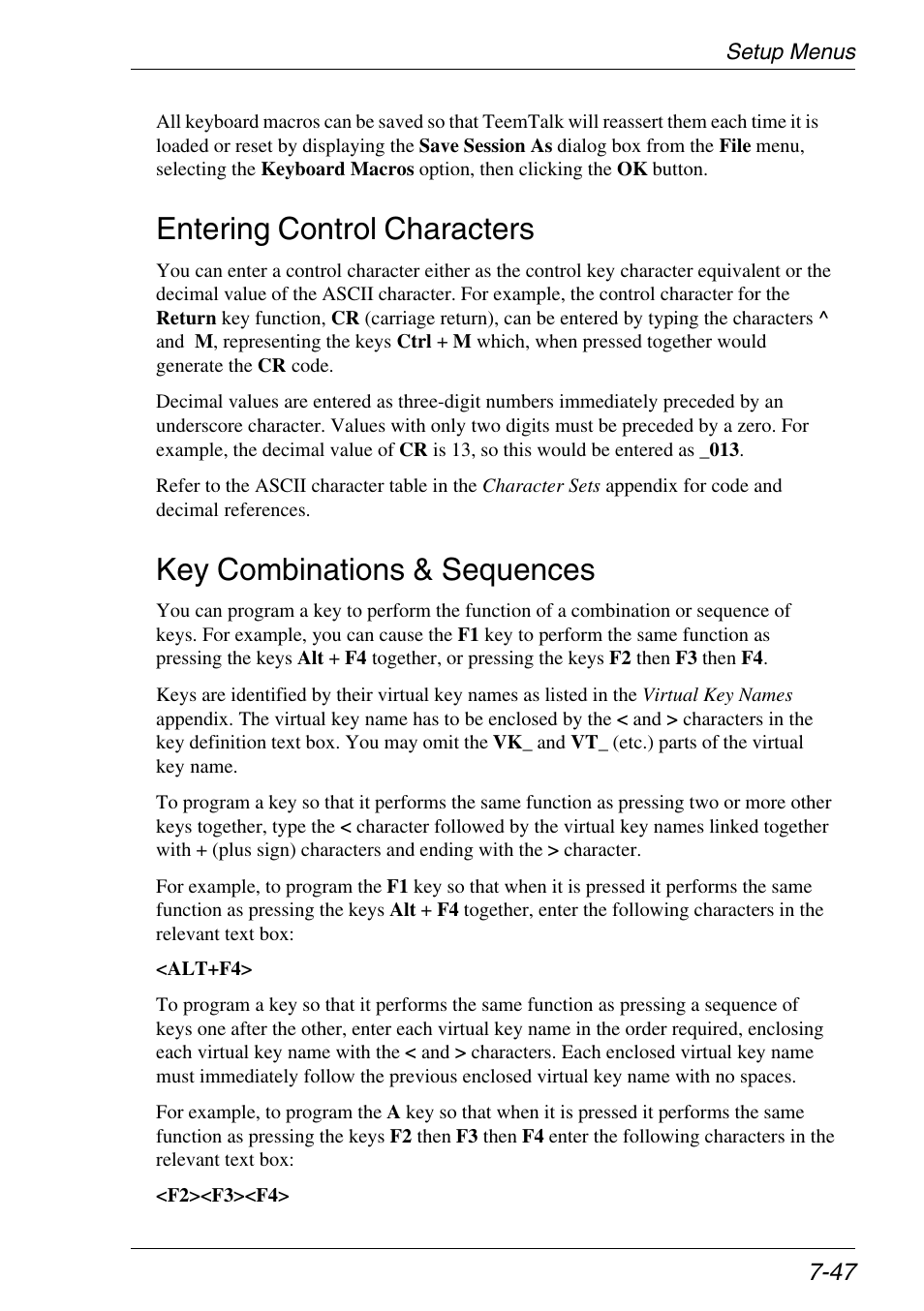 Entering control characters, Key combinations & sequences | Xerox -05W User Manual | Page 121 / 370