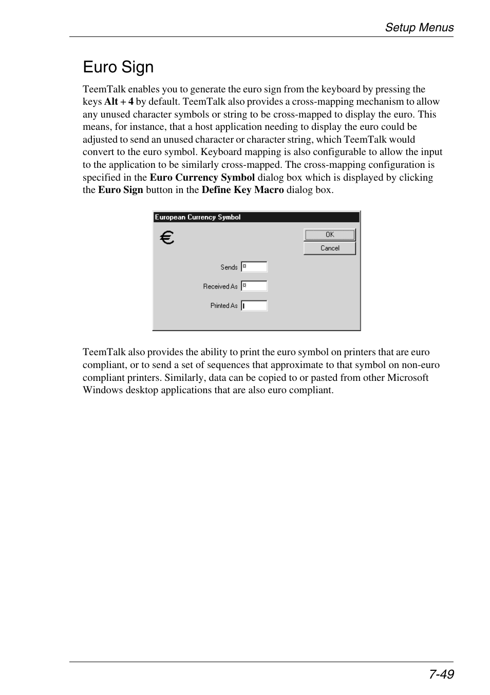 Euro sign, Euro sign -49 | Xerox -05W User Manual | Page 123 / 370