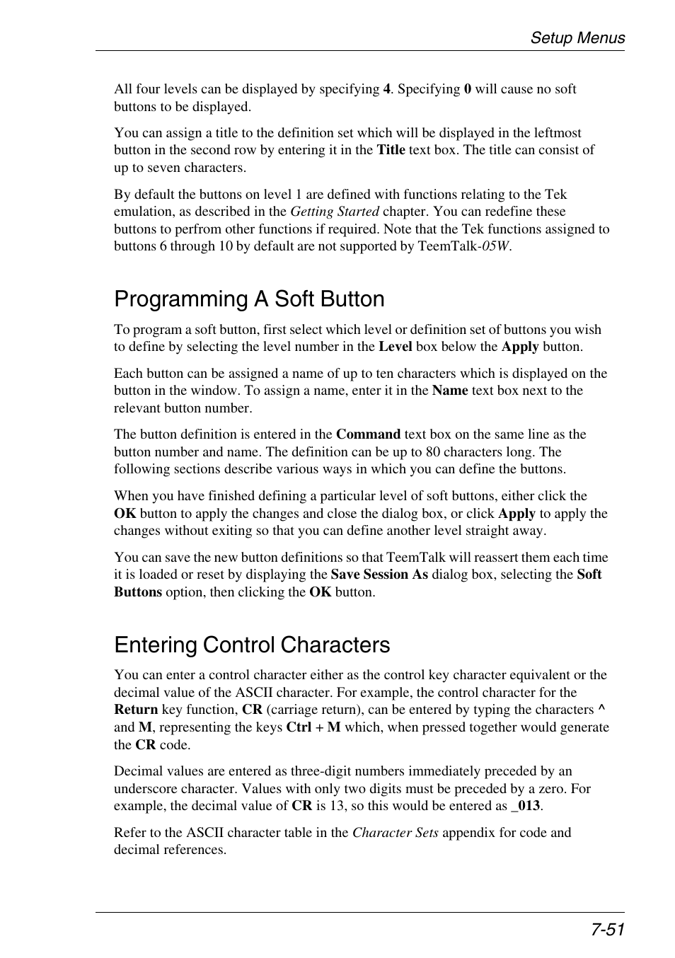 Programming a soft button, Entering control characters | Xerox -05W User Manual | Page 125 / 370