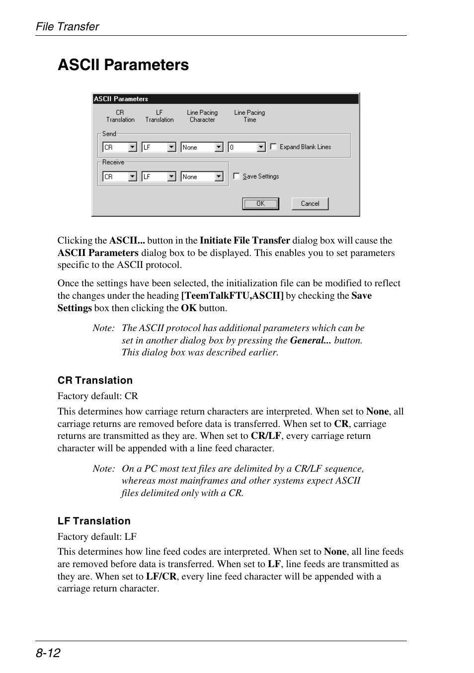 Ascii parameters, Ascii parameters -12 | Xerox -05W User Manual | Page 144 / 370