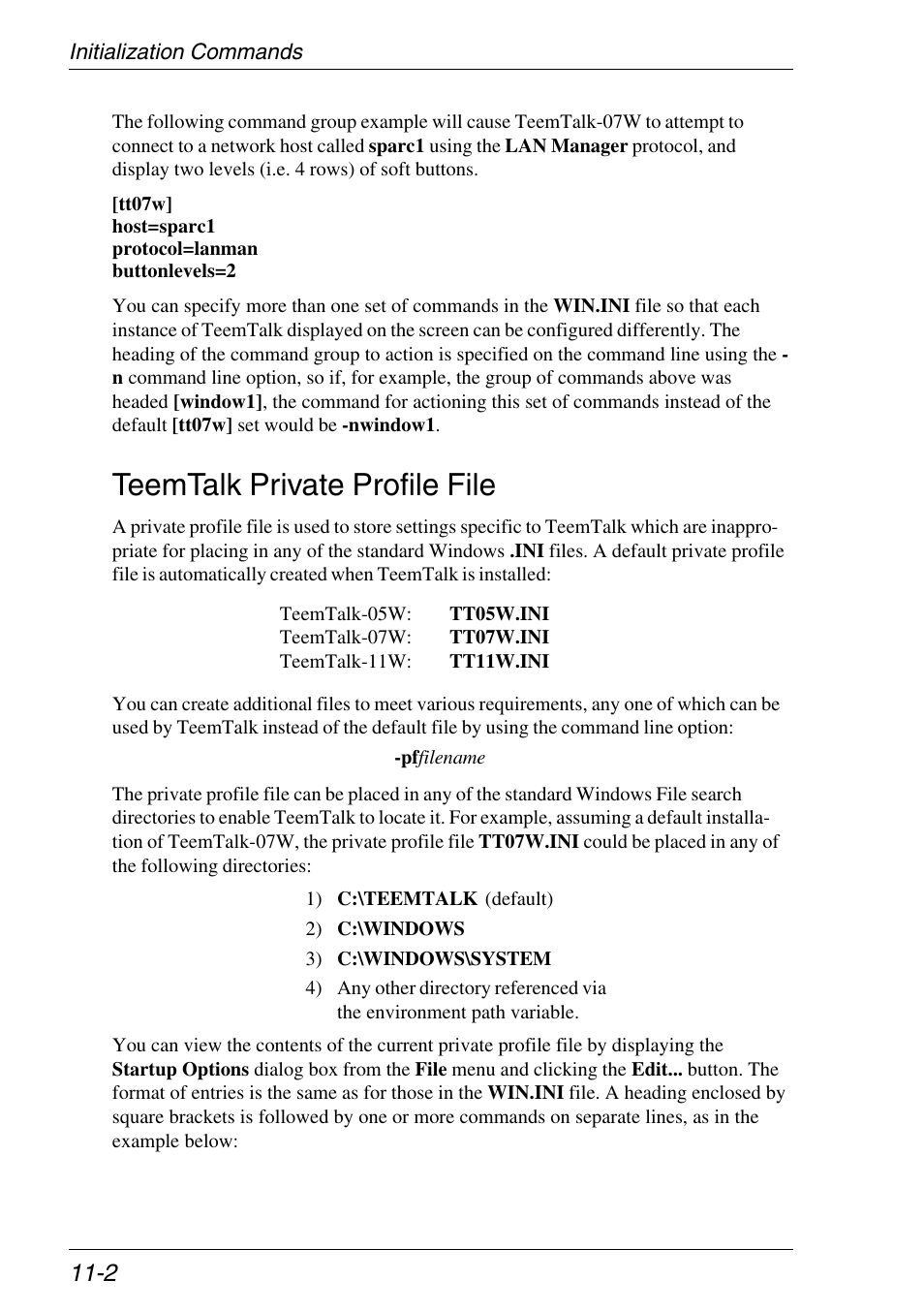 Teemtalk private profile file, Windows 3.1x, Command groups | Teemtalk private profile file -2 | Xerox -05W User Manual | Page 178 / 370