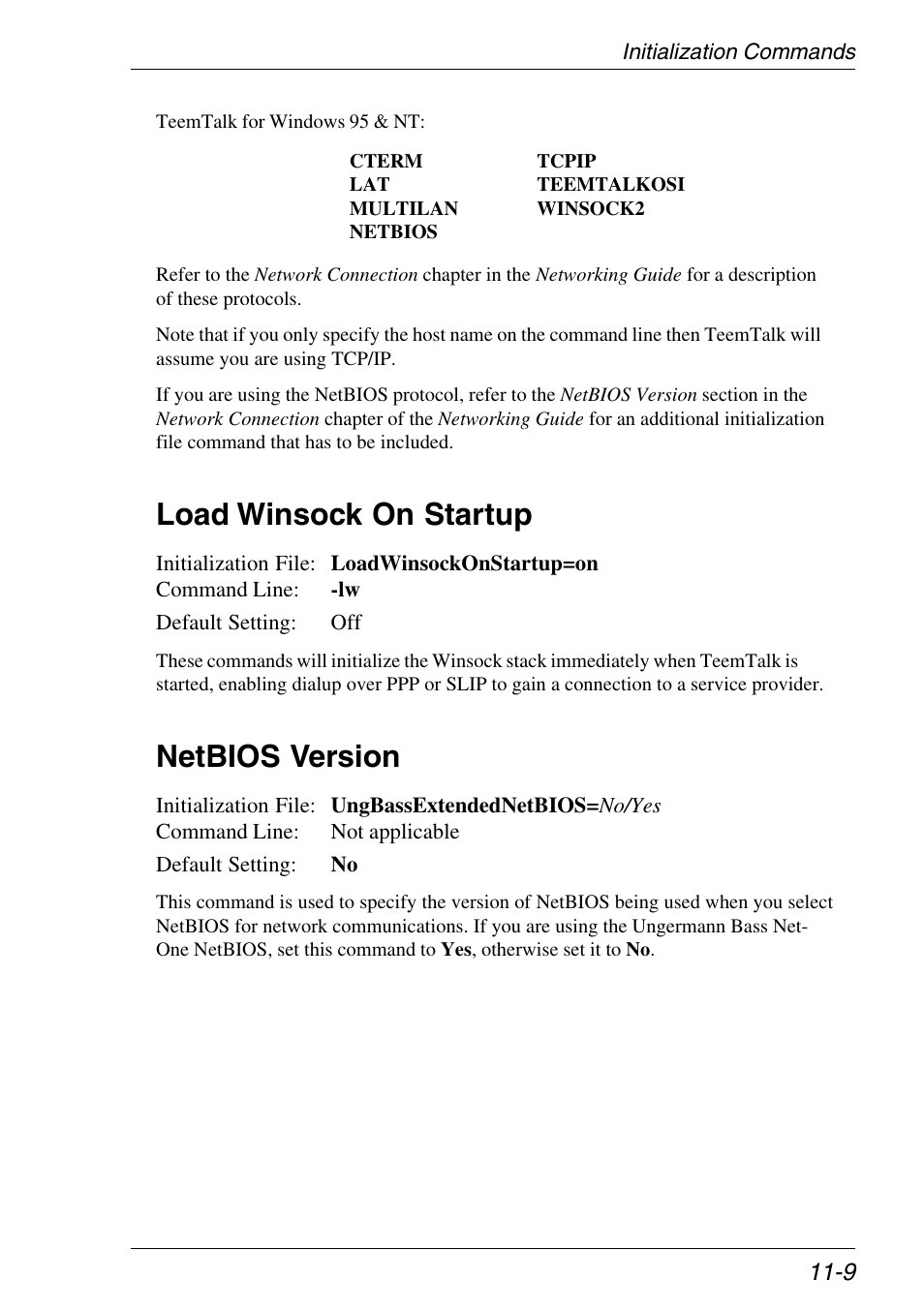 Preload winsock dll for ppp usage, Netbios version, Load winsock on startup | Xerox -05W User Manual | Page 185 / 370