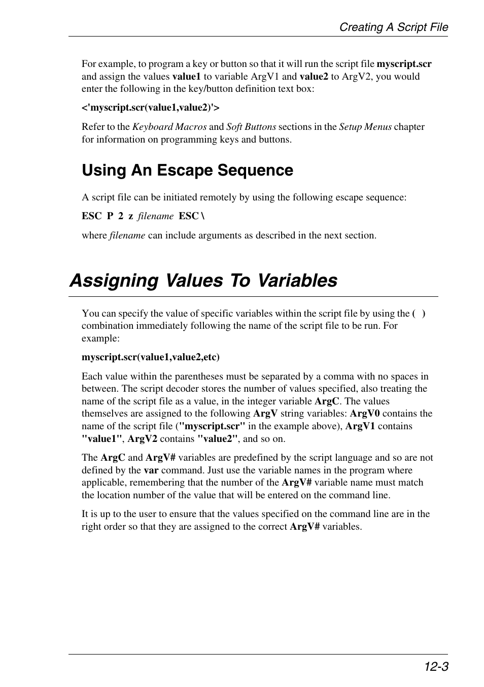 Assigning values to variables, Escape sequence, Assigning values to variables -3 | Using an escape sequence | Xerox -05W User Manual | Page 207 / 370