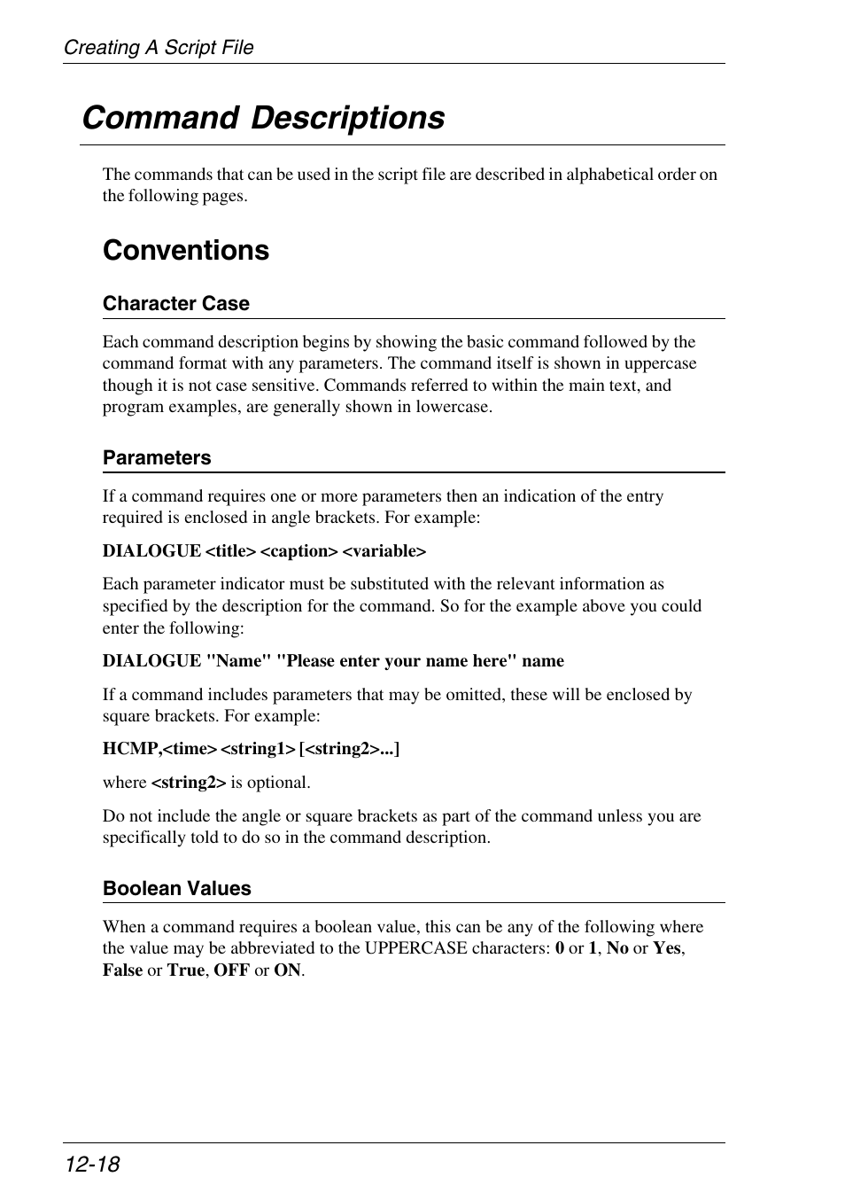 Command descriptions, Command descriptions -18, Conventions | Xerox -05W User Manual | Page 222 / 370