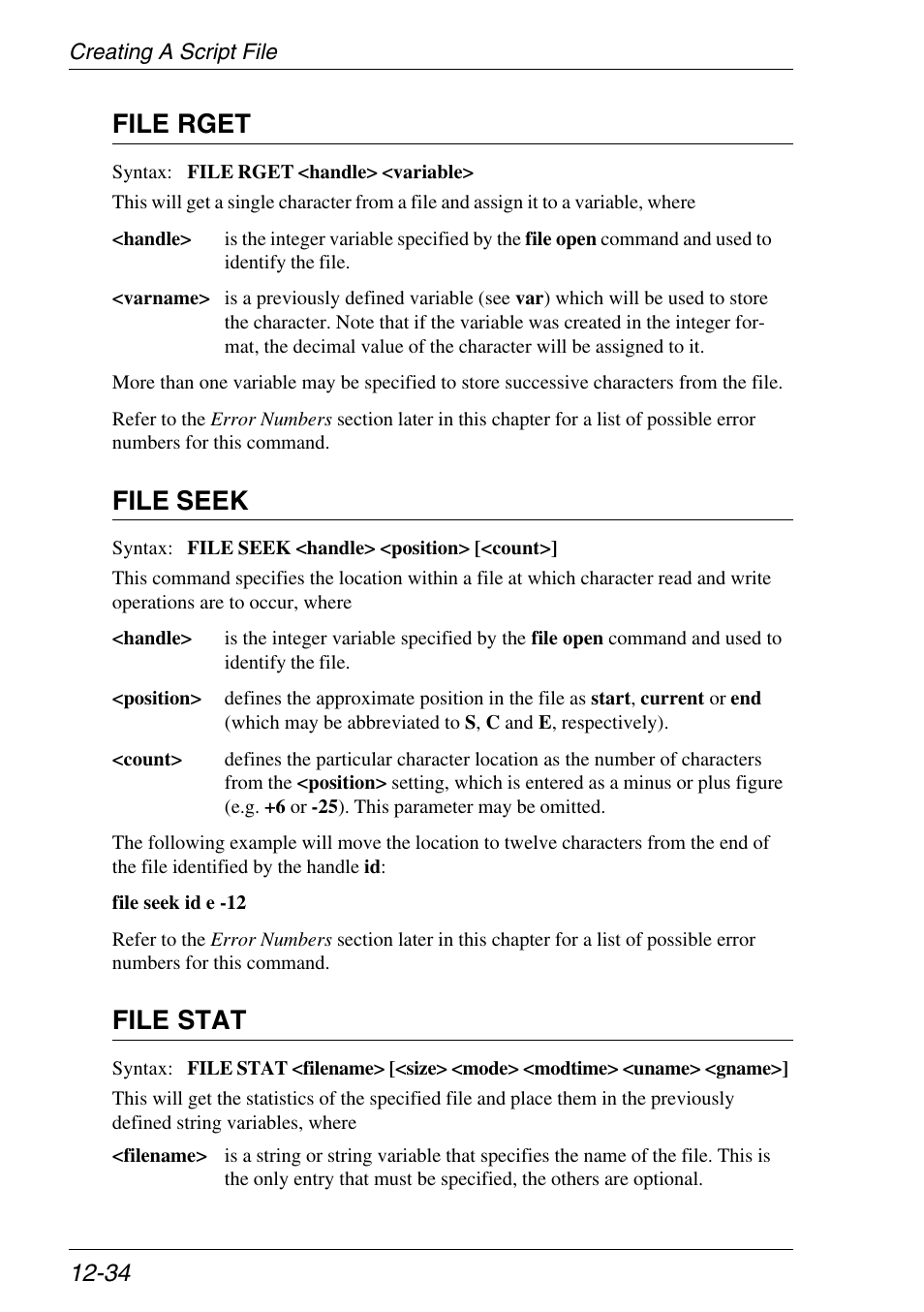 File rget, File seek, File stat | Xerox -05W User Manual | Page 238 / 370