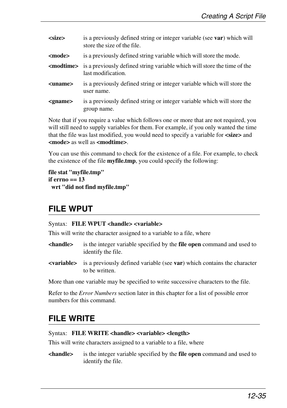 File wput, File write | Xerox -05W User Manual | Page 239 / 370