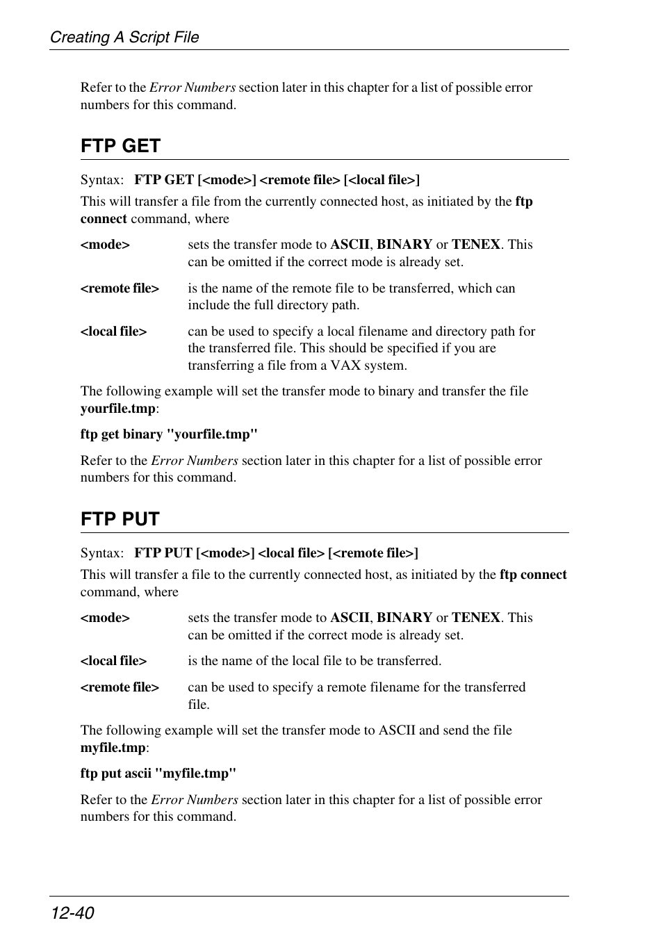 Ftp get, Ftp put | Xerox -05W User Manual | Page 244 / 370