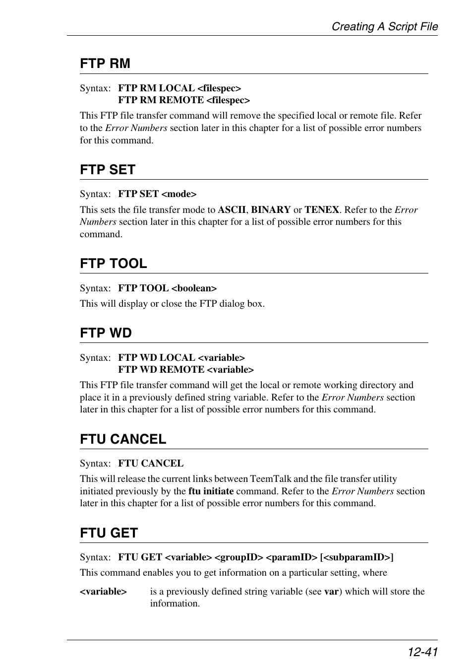 Ftp rm, Ftp set, Ftp tool | Ftp wd, Ftu cancel, Ftu get | Xerox -05W User Manual | Page 245 / 370