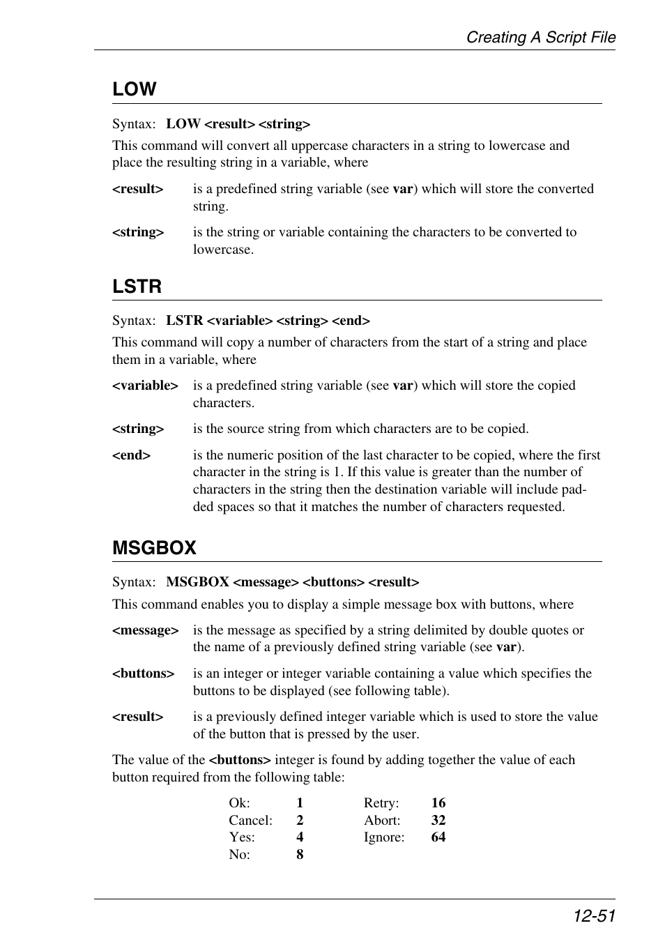 Lstr, Msgbox | Xerox -05W User Manual | Page 255 / 370