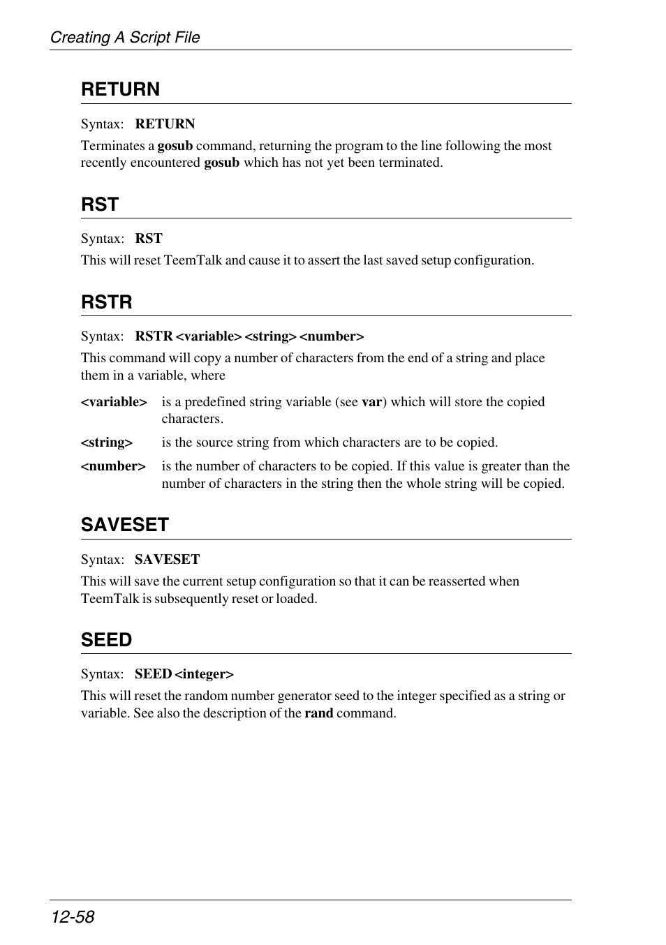 Return, Rstr, Saveset | Seed | Xerox -05W User Manual | Page 262 / 370