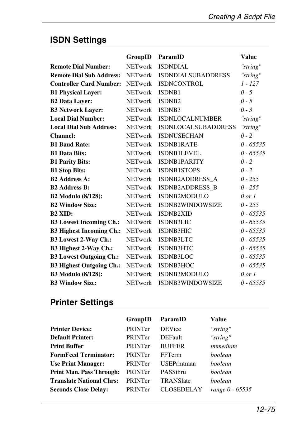 Isdn settings, Printer settings | Xerox -05W User Manual | Page 279 / 370