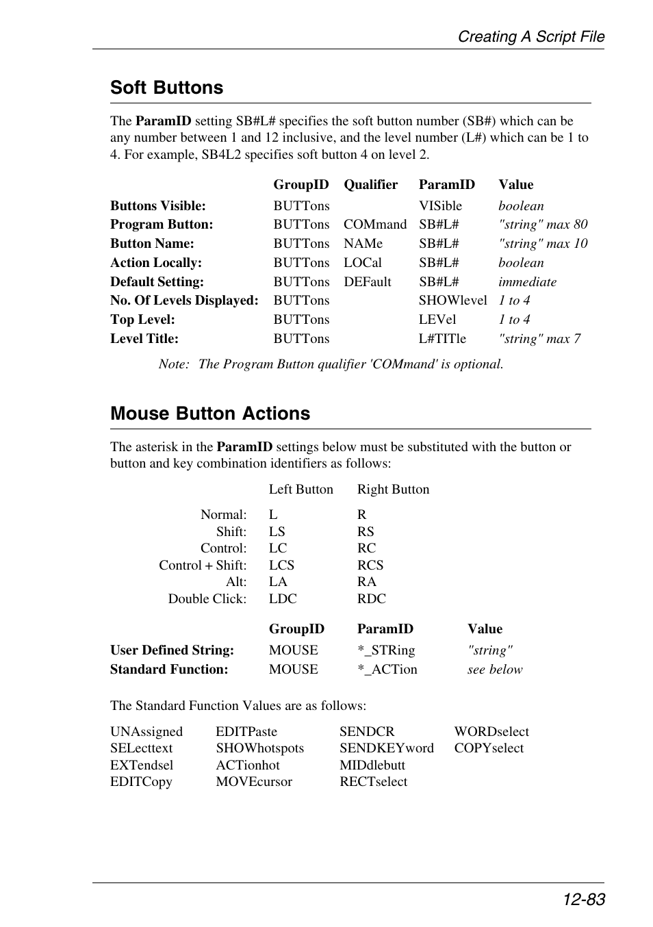 Soft buttons, Mouse button actions | Xerox -05W User Manual | Page 287 / 370