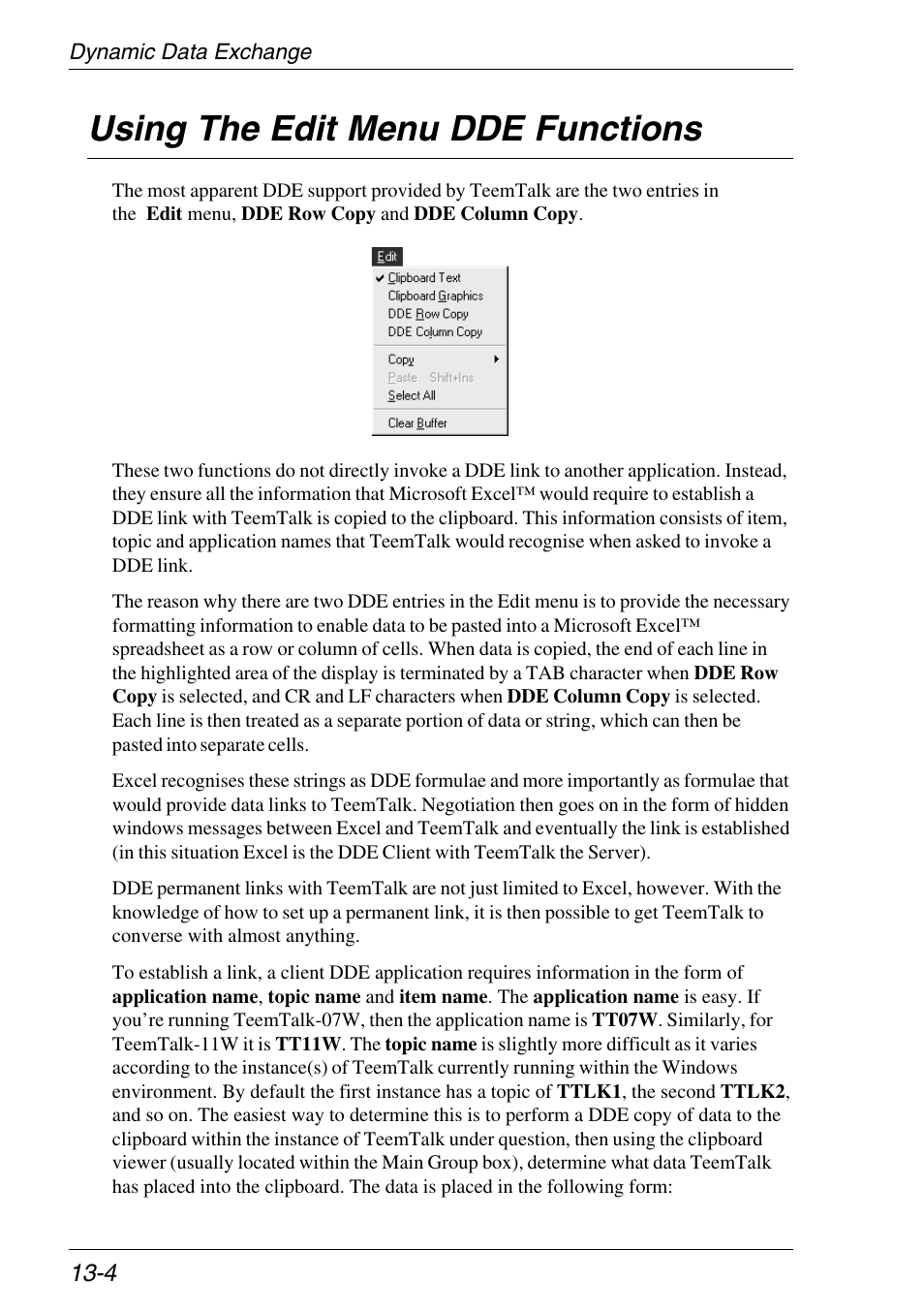 Using the edit menu dde functions, Using the edit menu dde functions -4 | Xerox -05W User Manual | Page 296 / 370