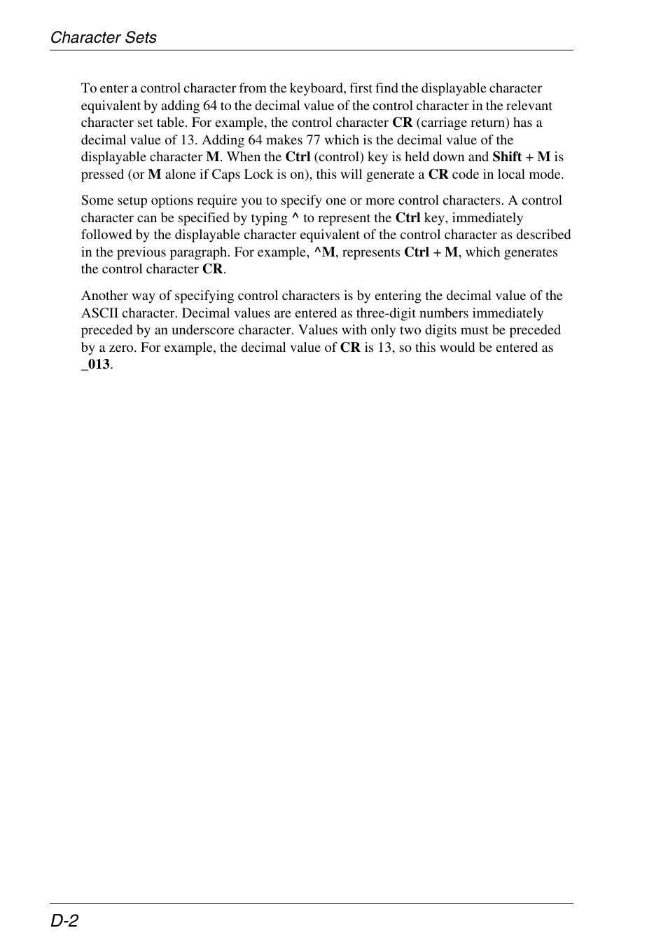 Keyboard equivalents, Entering control characters | Xerox -05W User Manual | Page 338 / 370