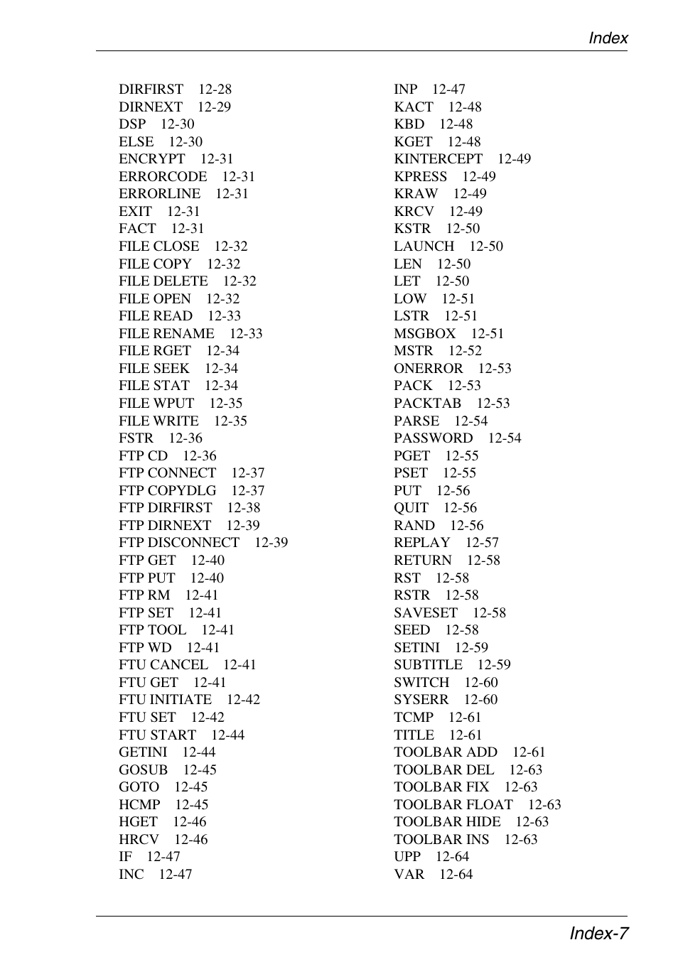 Index-7 | Xerox -05W User Manual | Page 367 / 370