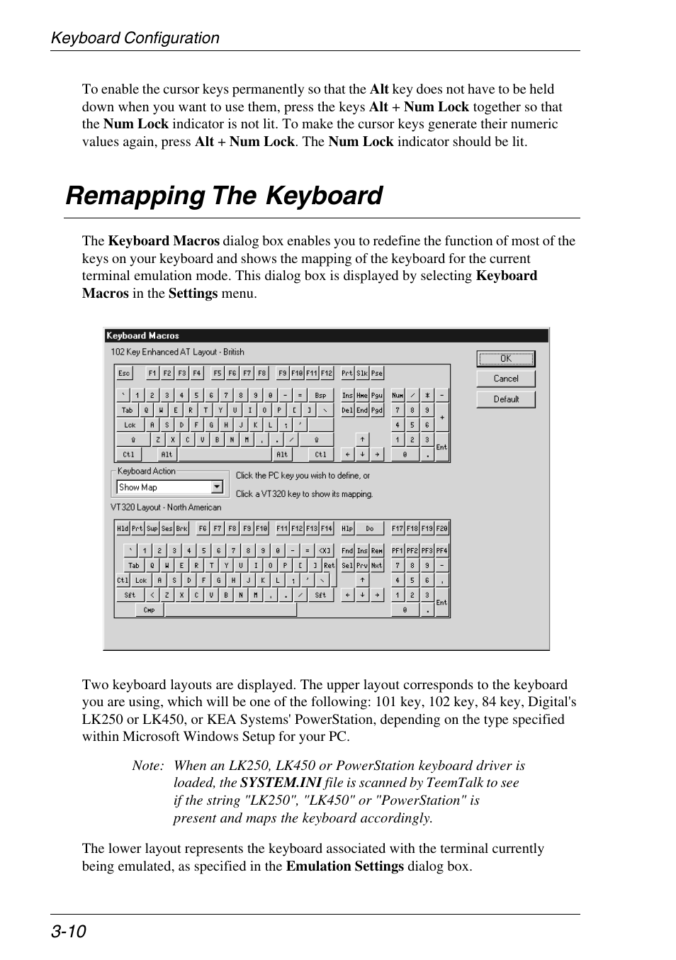 Remapping the keyboard, Changing, Displaying | Macros menu, Changing key functions, Defining keys, Macros, Mapping (changing), Mapping (showing), Keyboard macros | Xerox -05W User Manual | Page 48 / 370