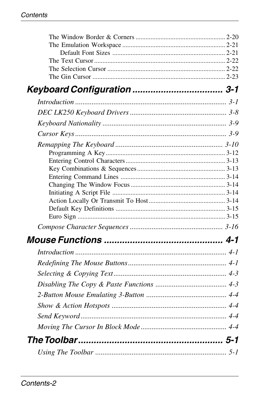 Keyboard configuration -1, Mouse functions -1, The toolbar -1 | Xerox -05W User Manual | Page 6 / 370