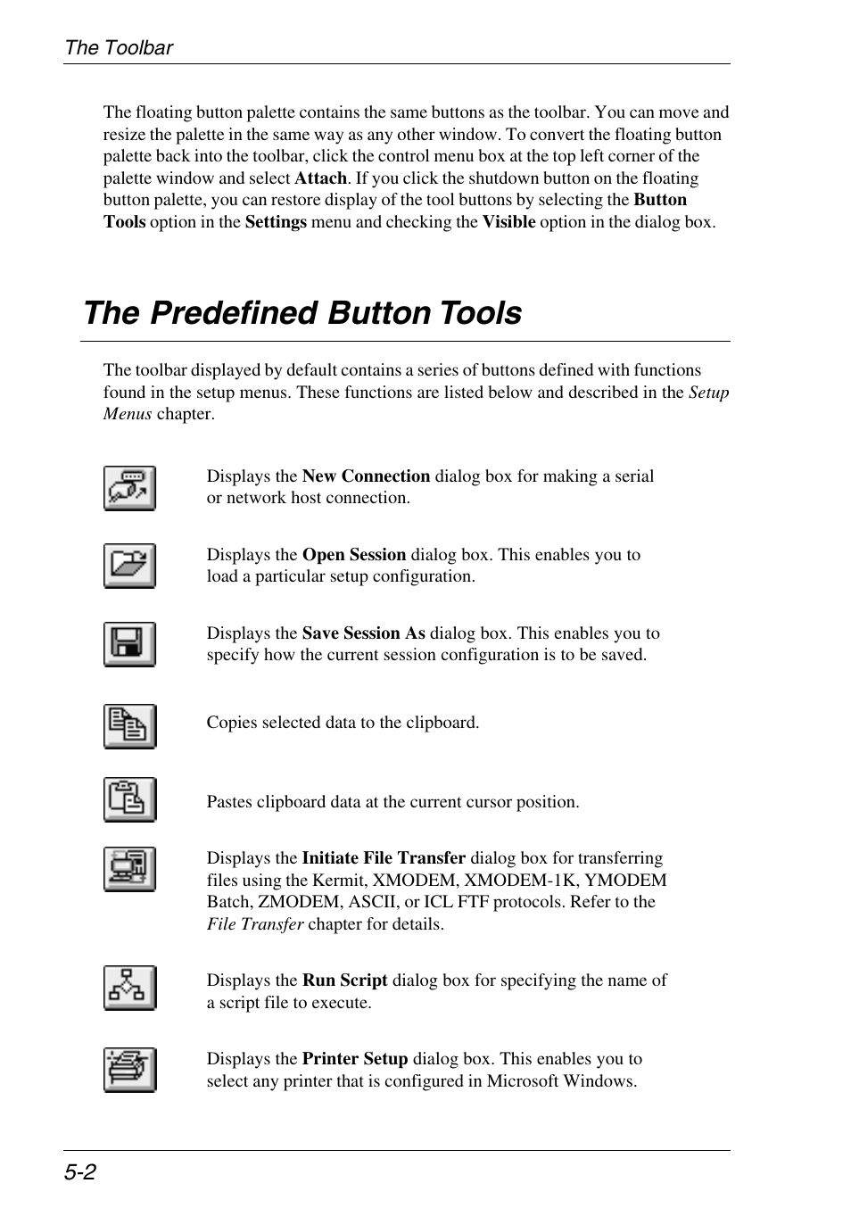 The predefined button tools, Predefined functions, Predefined button tools | The predefined button tools -2 | Xerox -05W User Manual | Page 64 / 370