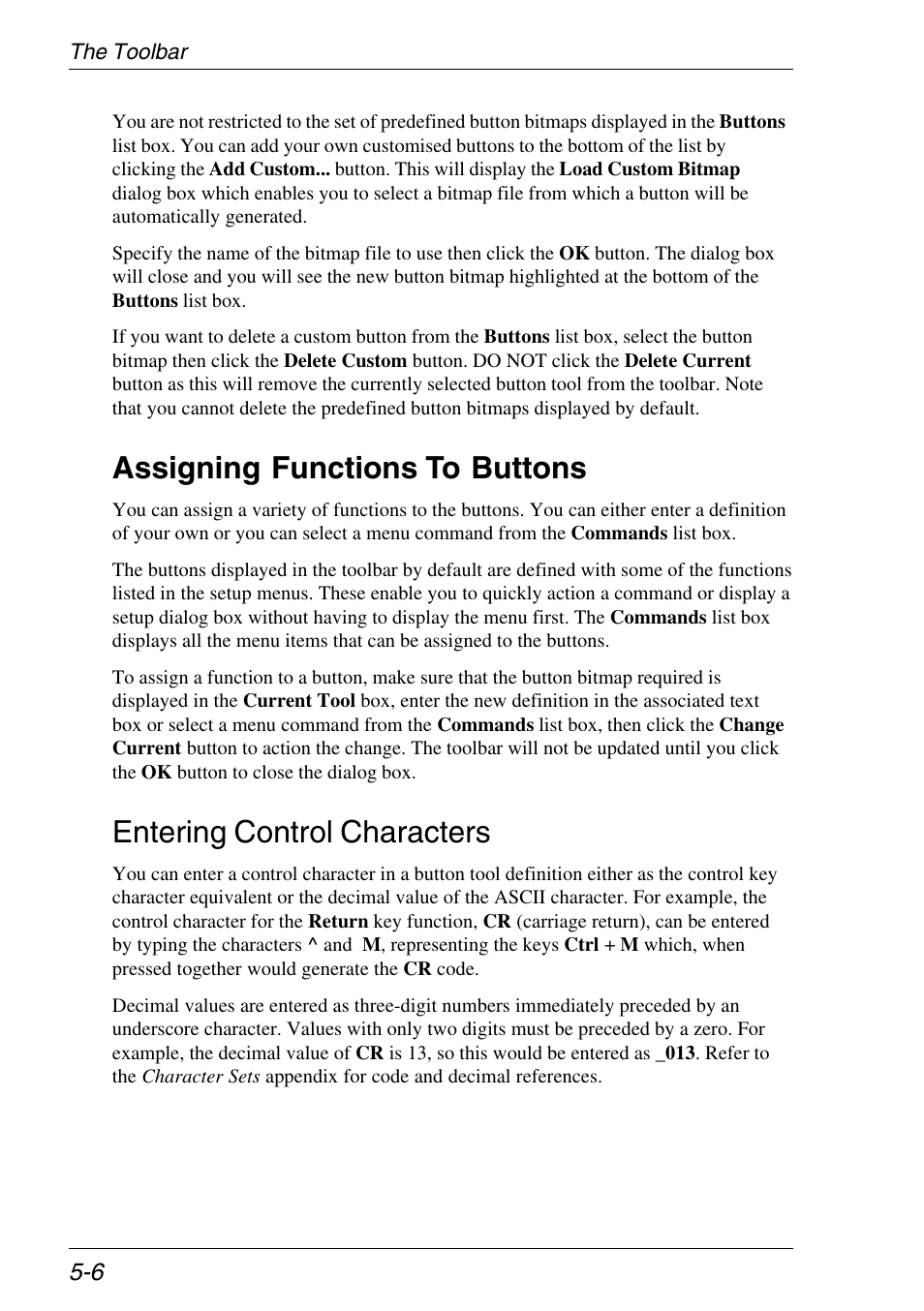 Assigning functions to buttons, Assigning functions, Assigning functions to buttons -6 | Entering control characters | Xerox -05W User Manual | Page 68 / 370