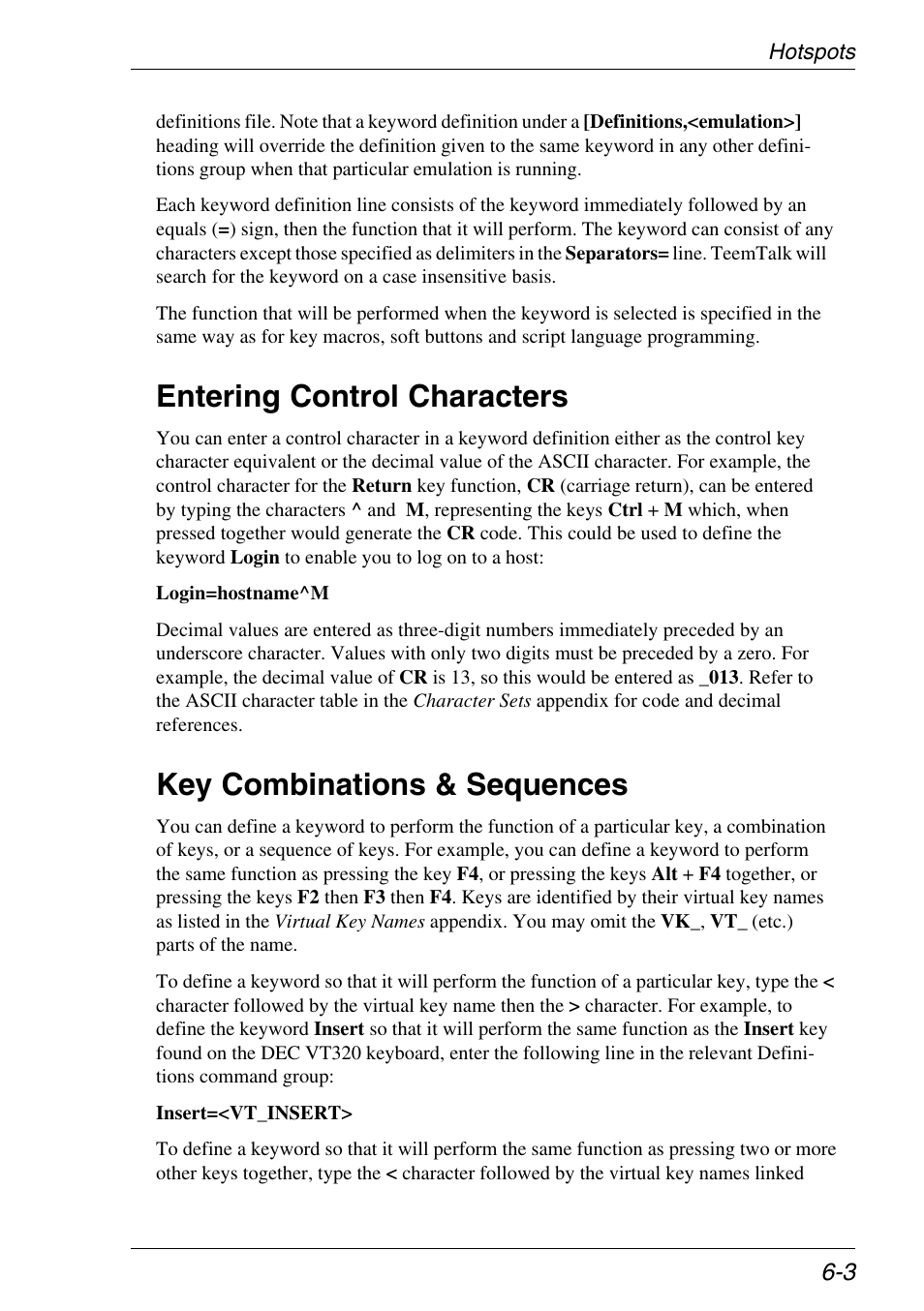 Entering control characters, Key combinations & sequences | Xerox -05W User Manual | Page 73 / 370