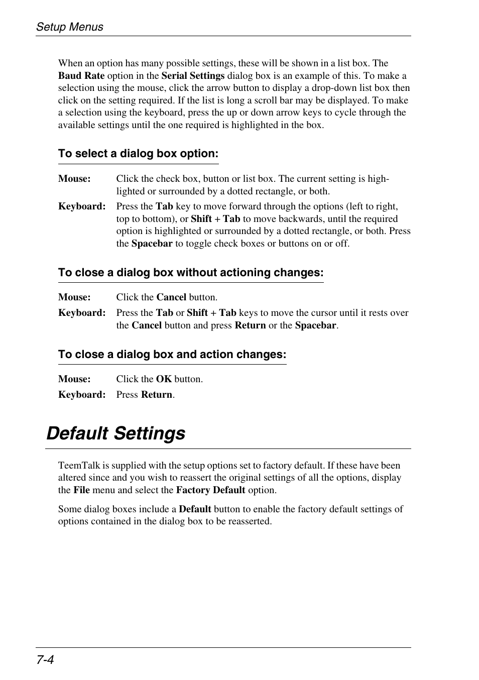 Default settings, Default setup settings, Factory default setup | Default settings -4 | Xerox -05W User Manual | Page 78 / 370