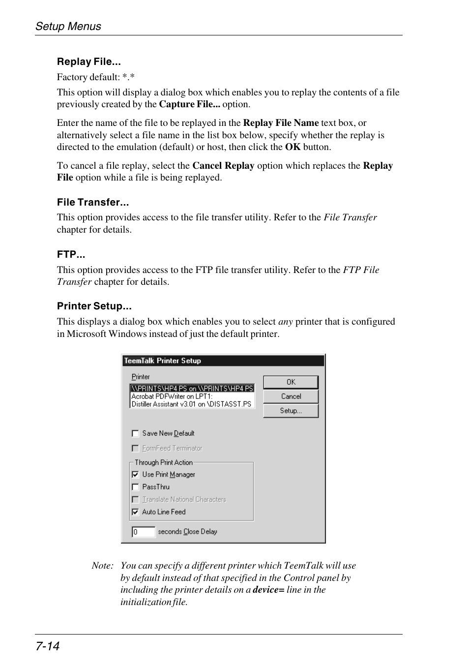 Printer setup, Replay file | Xerox -05W User Manual | Page 88 / 370