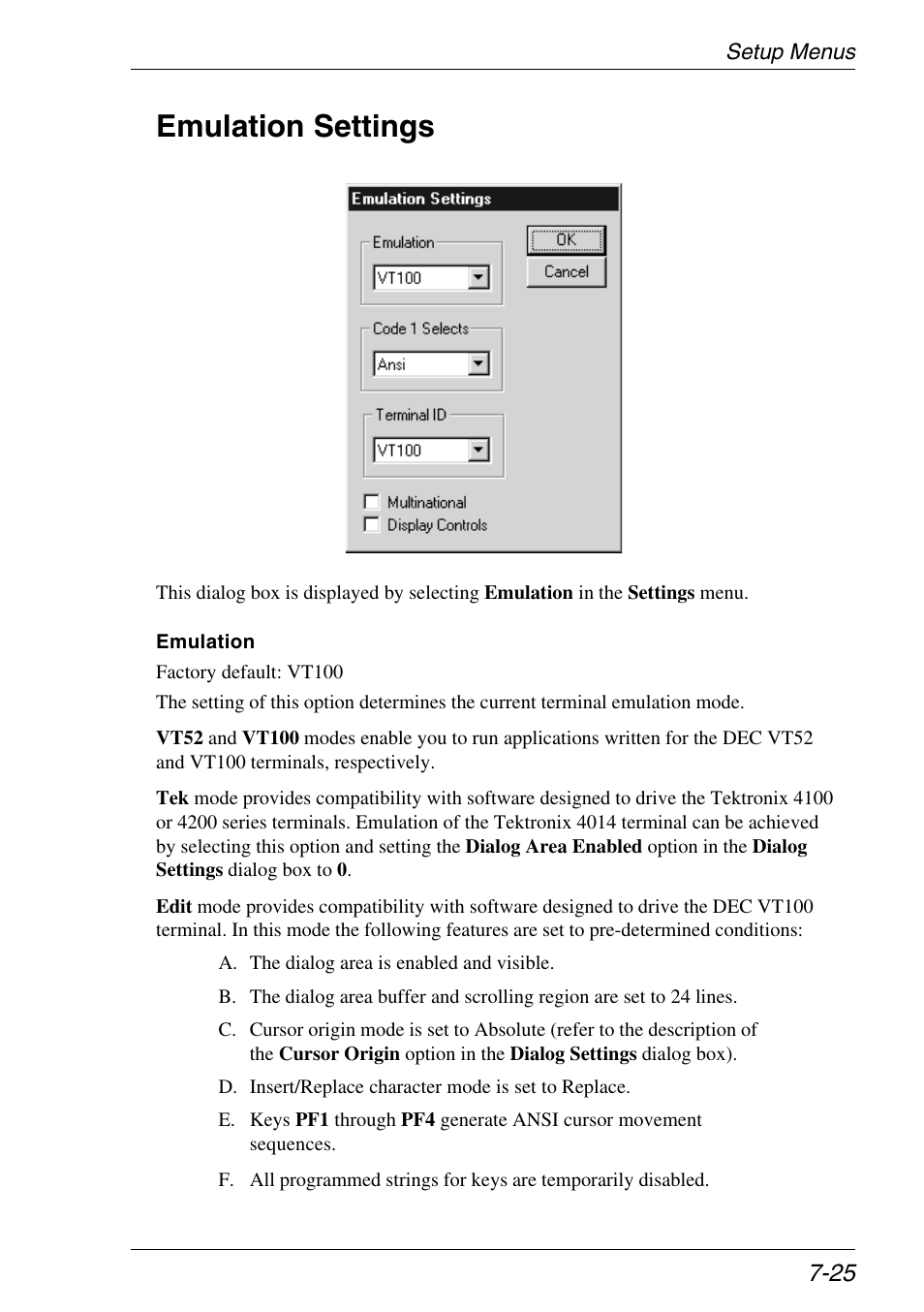 Emulation settings, Emulation settings -25 | Xerox -05W User Manual | Page 99 / 370