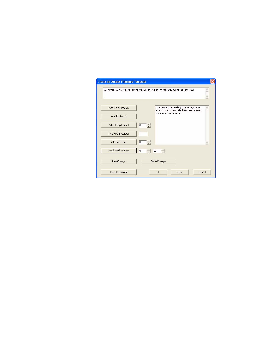 Specifying pdf output file names, Template syntax | Xerox 5 User Manual | Page 19 / 104