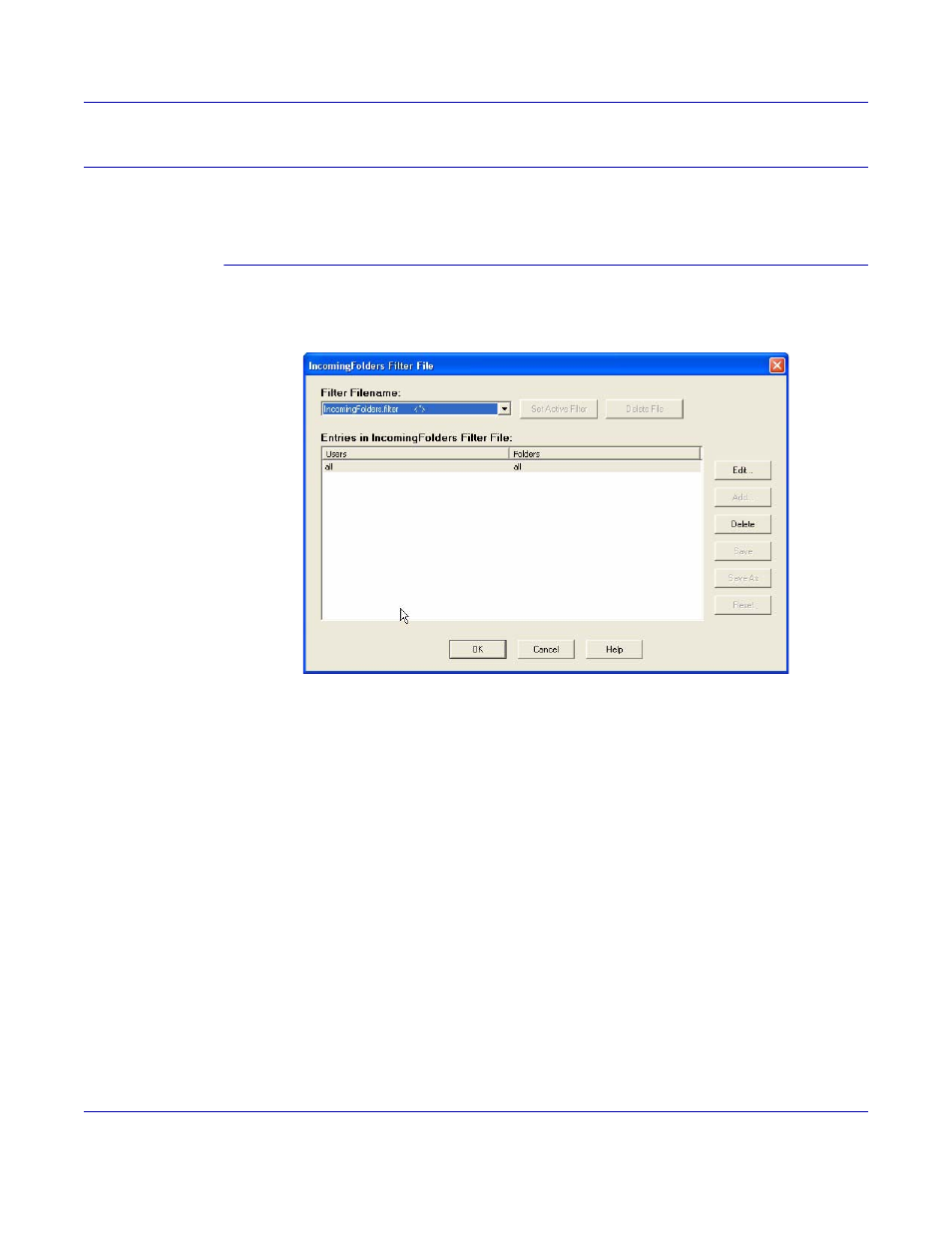 Edit menu, Incomingfolders filters | Xerox 5 User Manual | Page 82 / 104