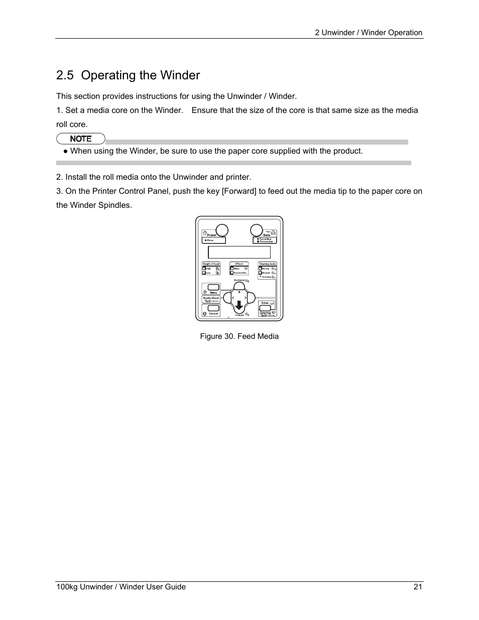 5 operating the winder, Operating the winder | Xerox 8264E  EN User Manual | Page 25 / 30