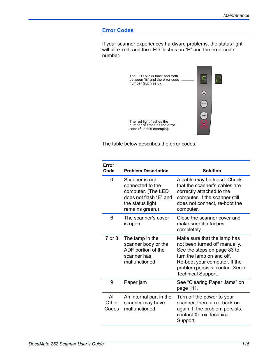 Xerox DOCUMATE 252 User Manual | Page 120 / 133