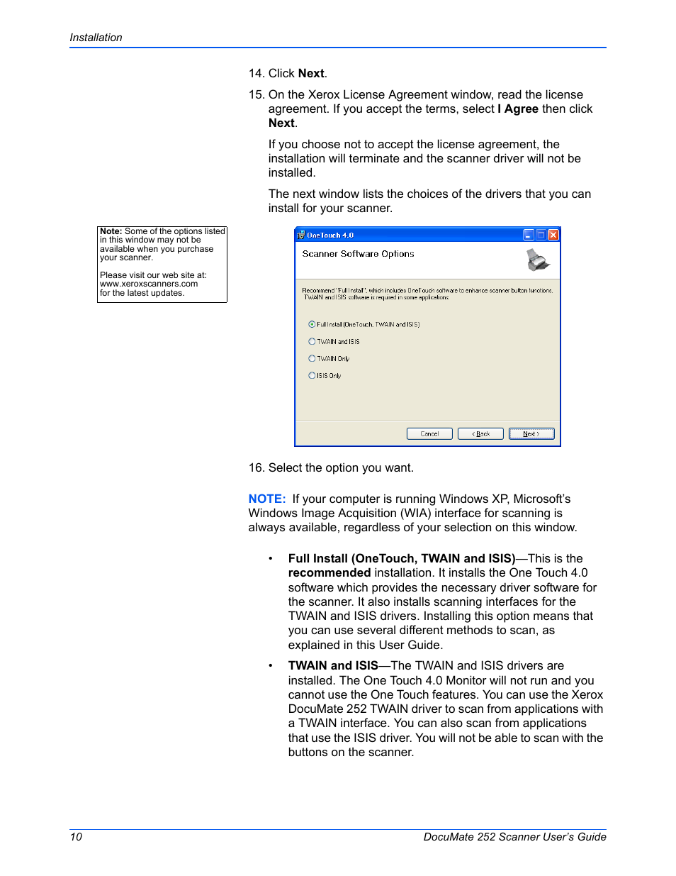 Xerox DOCUMATE 252 User Manual | Page 15 / 133