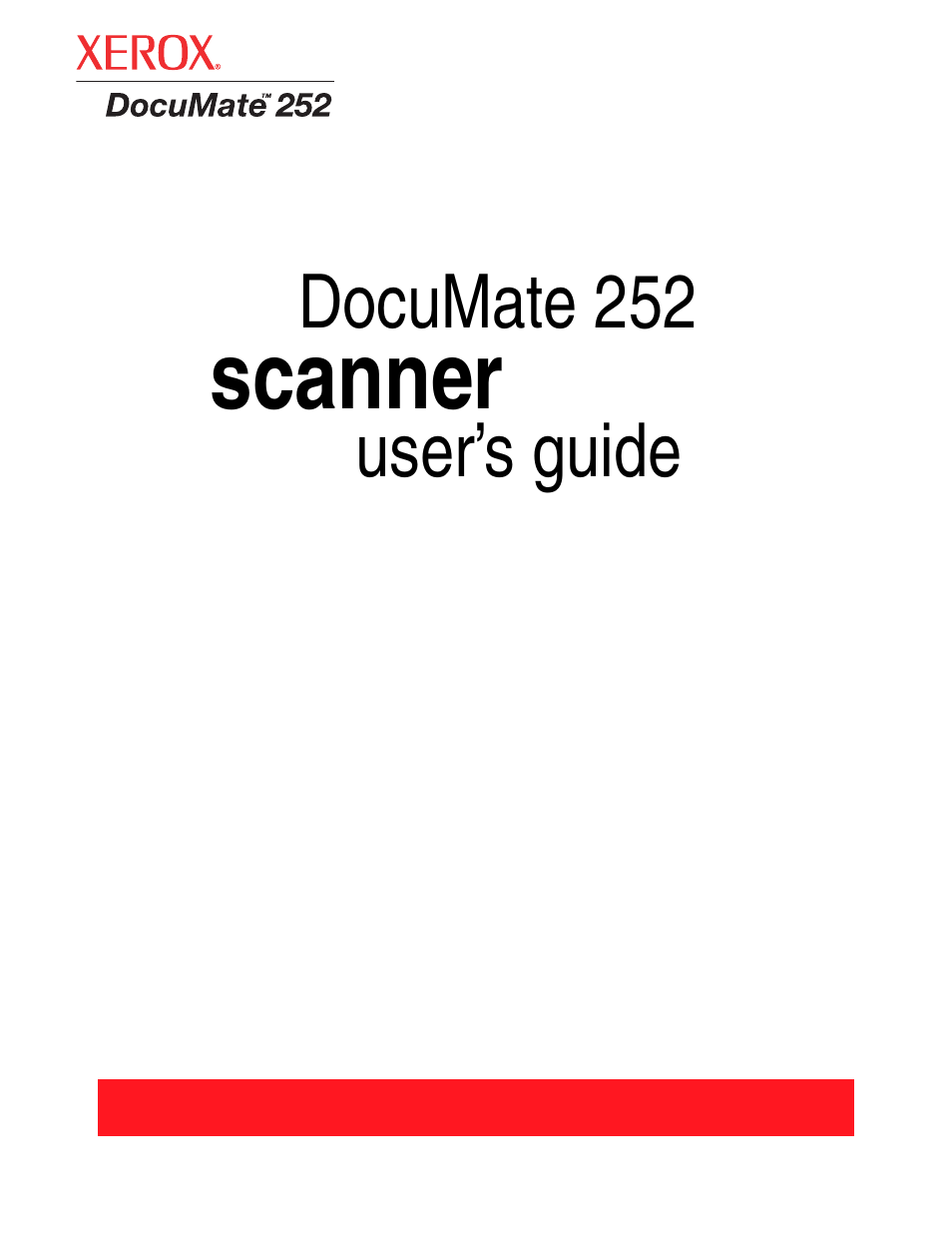 Scanner | Xerox DOCUMATE 252 User Manual | Page 2 / 133