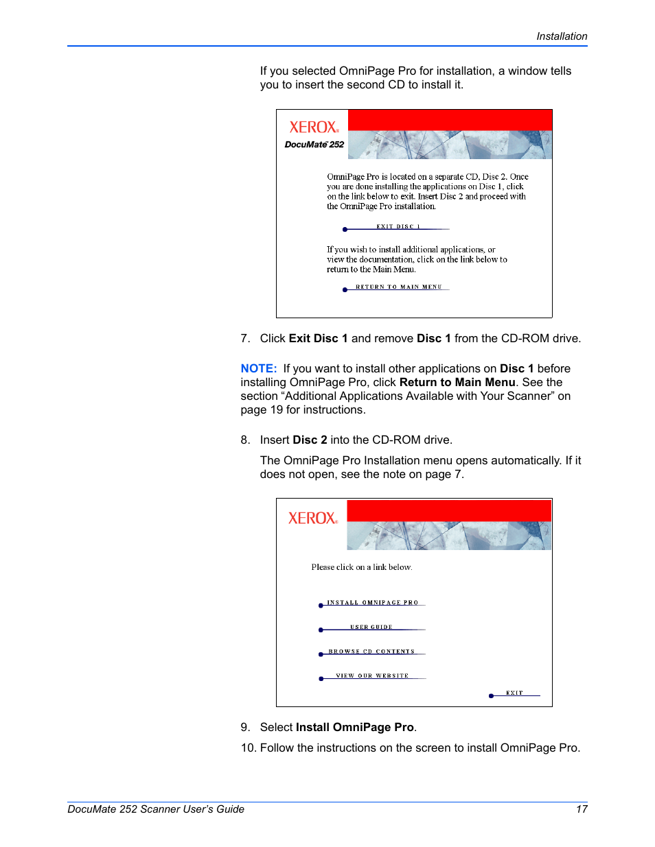 Xerox DOCUMATE 252 User Manual | Page 22 / 133