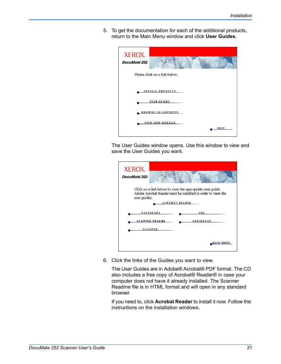 Xerox DOCUMATE 252 User Manual | Page 26 / 133