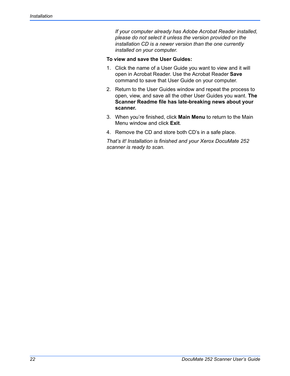 Xerox DOCUMATE 252 User Manual | Page 27 / 133
