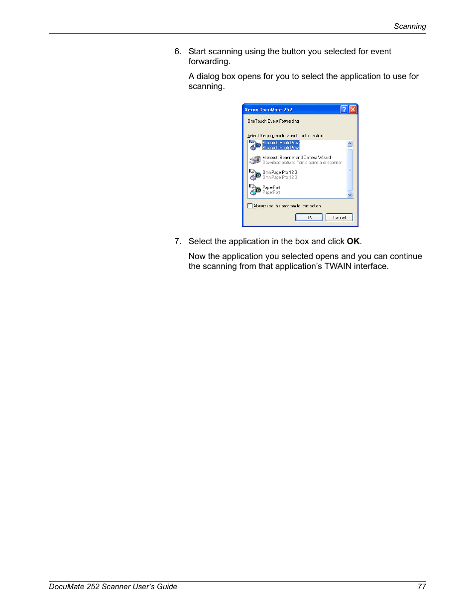 Xerox DOCUMATE 252 User Manual | Page 82 / 133